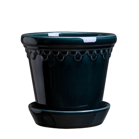 Köpenhamn Kruka Glazed Petroleum Blue 14 cm