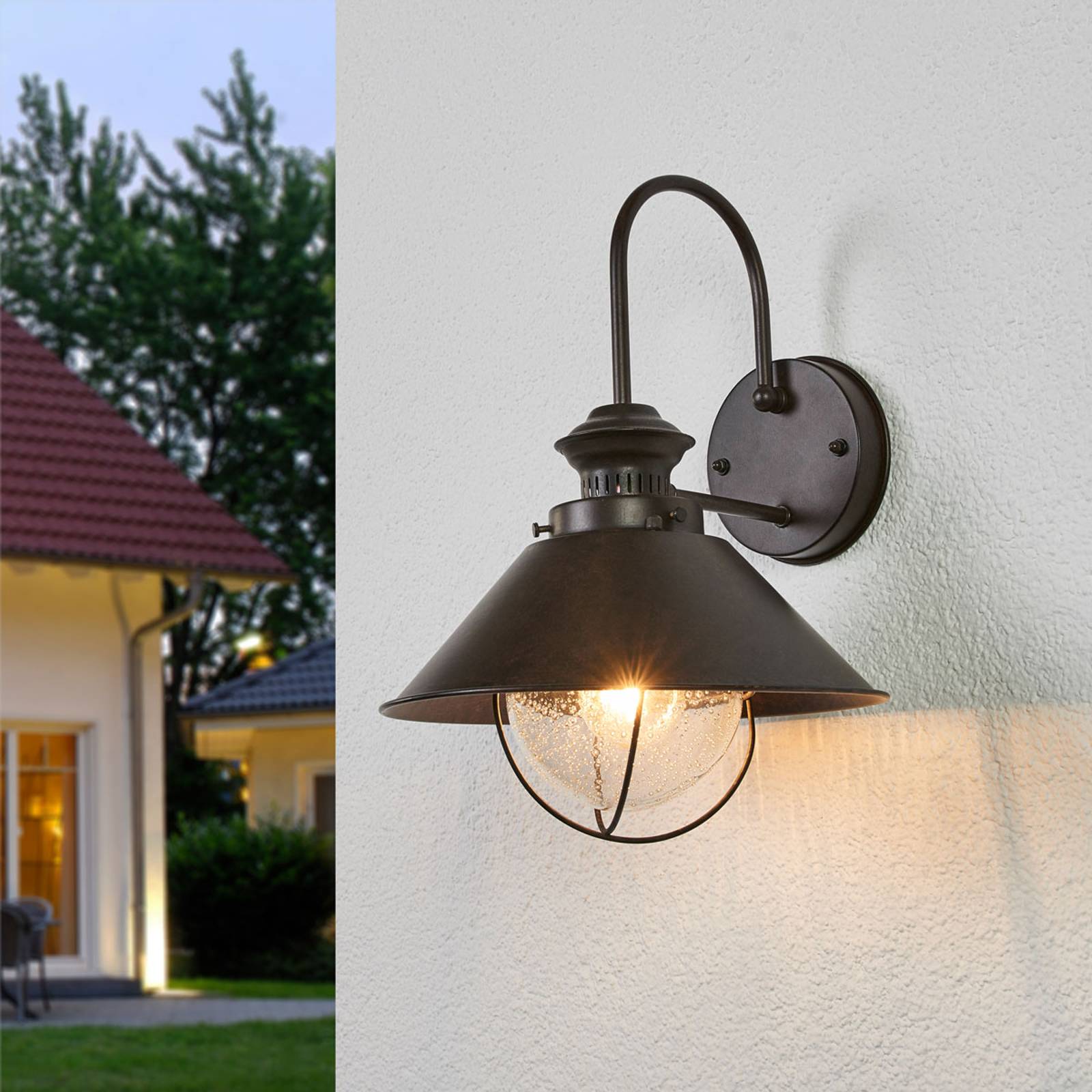 Charmig vägglampa för utomhusbruk Nautica, 26 cm