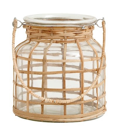 Bamboo Ljusstake Glas Small