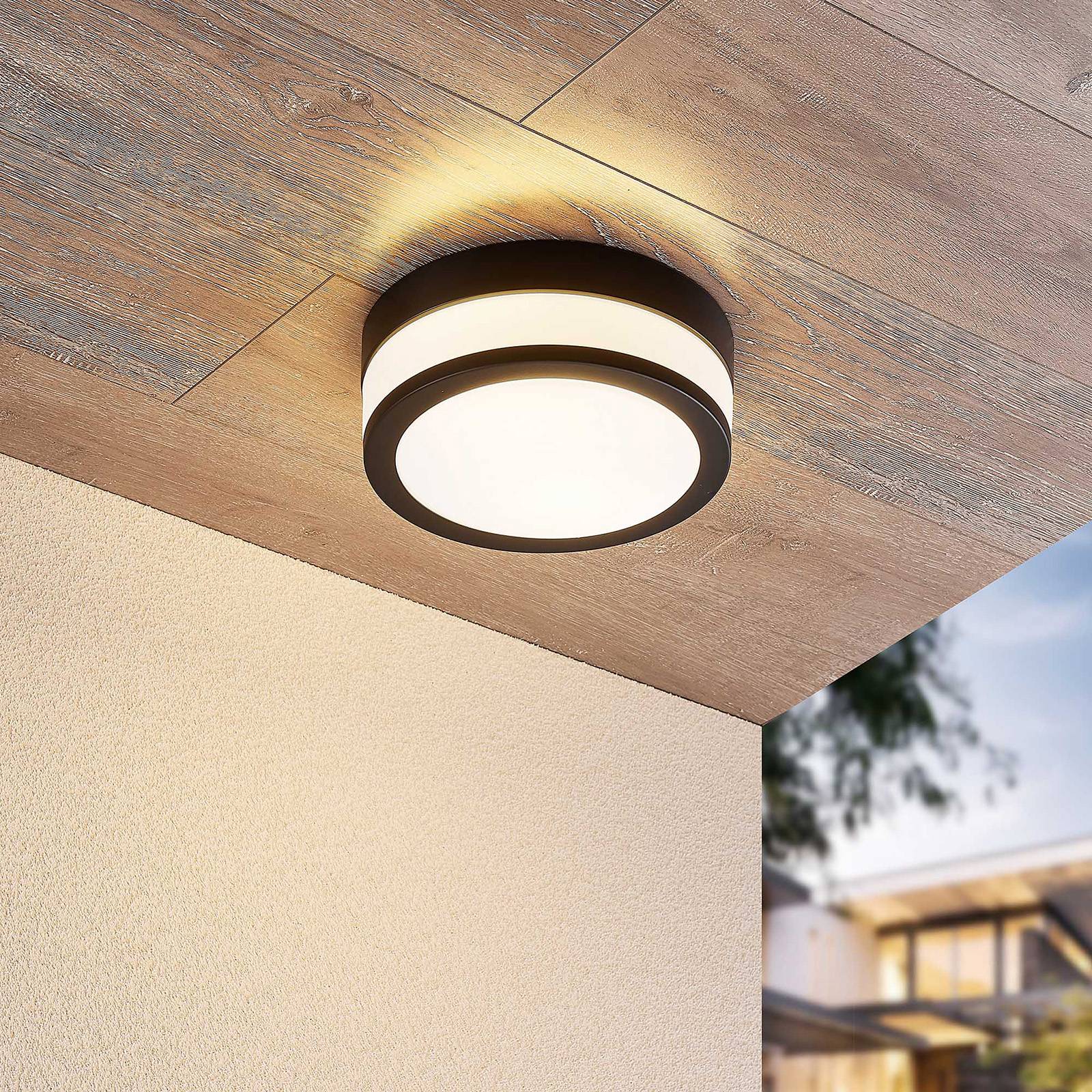 Lindby Flavi badtaklampa, Ø 23 cm, svart