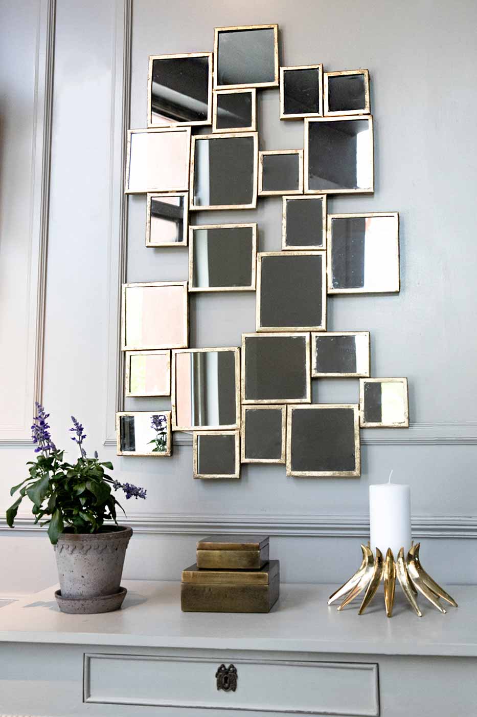 Spegel Bits and Pieces 105x63 cm guld