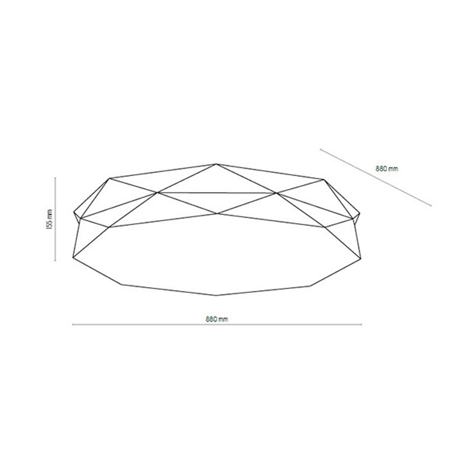 Taklampa Kantoor New, Ø 88 cm, vit/svart