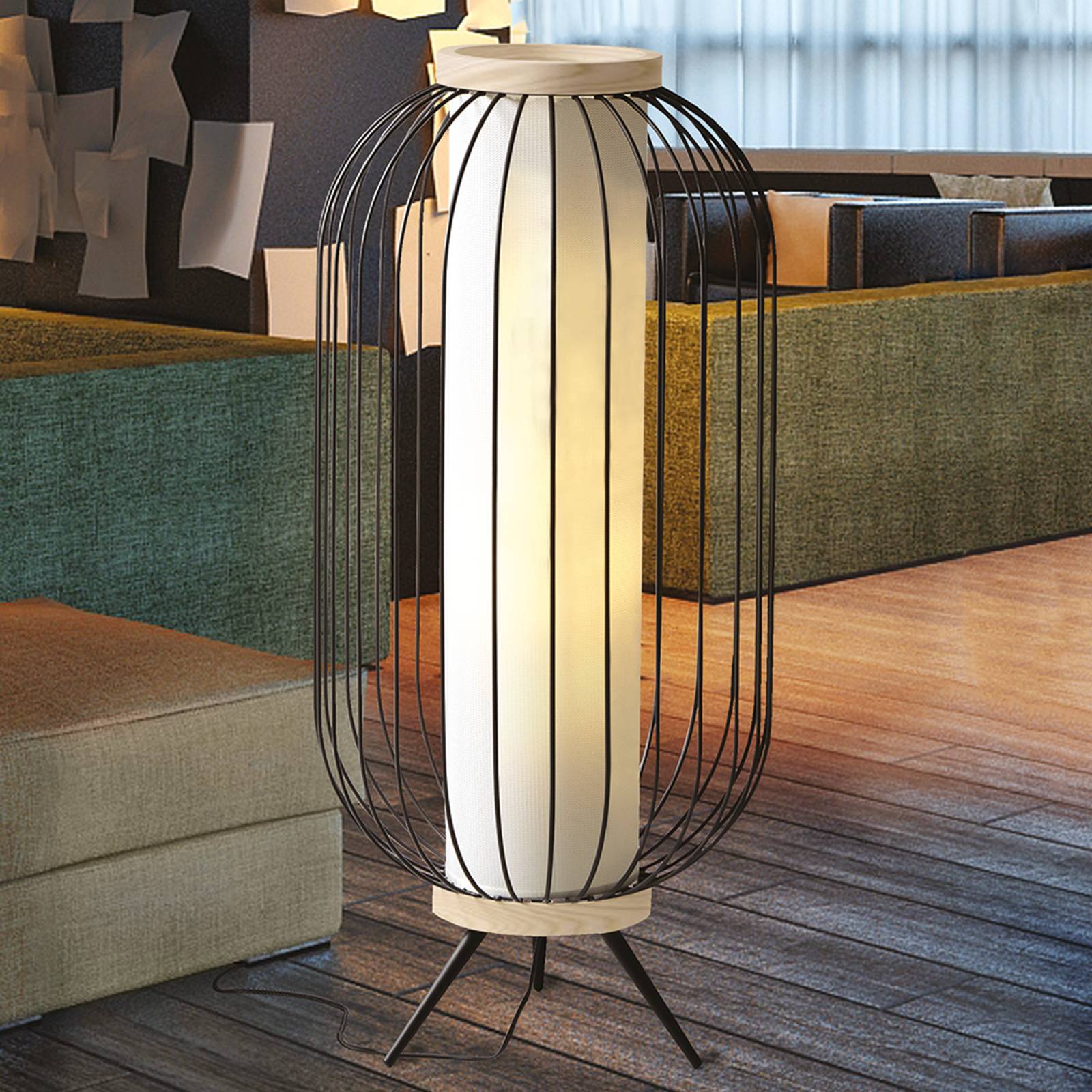 Golvlampa Chaplin i flätad stål