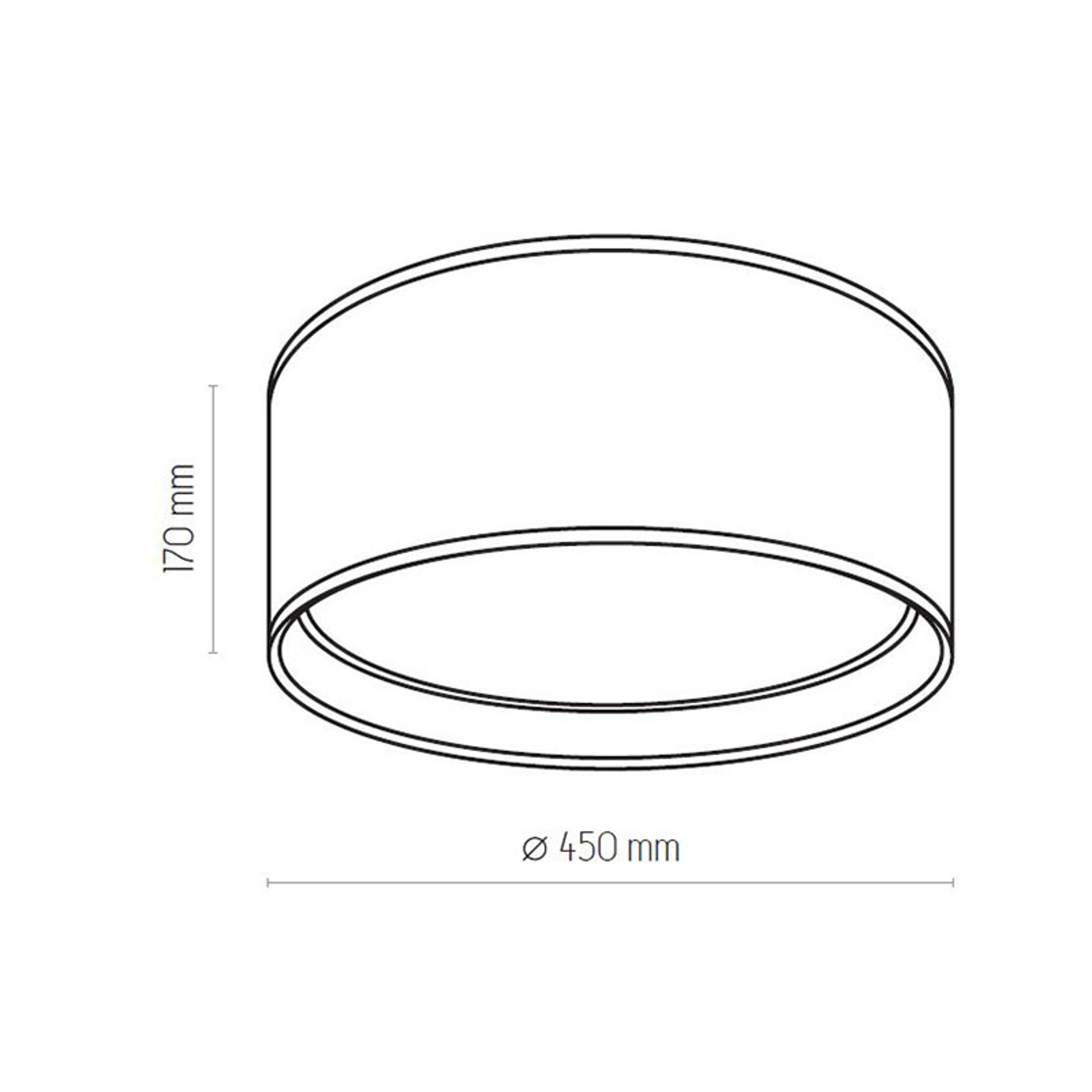 Taklampa Bilbao, Ø 45 cm, svart/vit