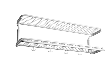 Classic L=1000 mm vit/vit hatthylla dubbel omonterad