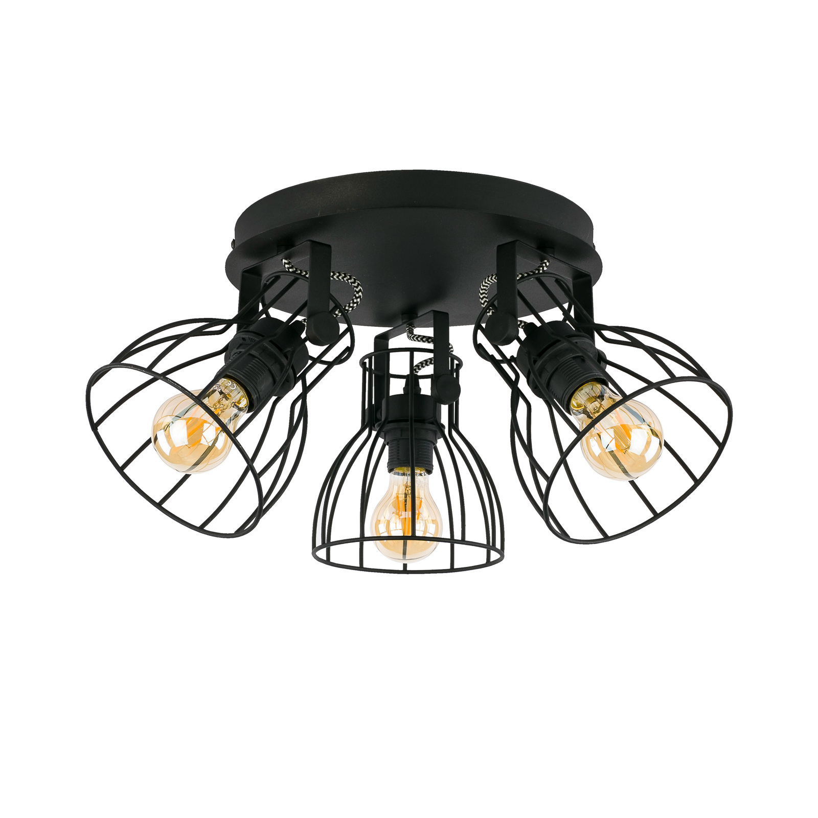 Taklampa Alano, svart, 3 lampor