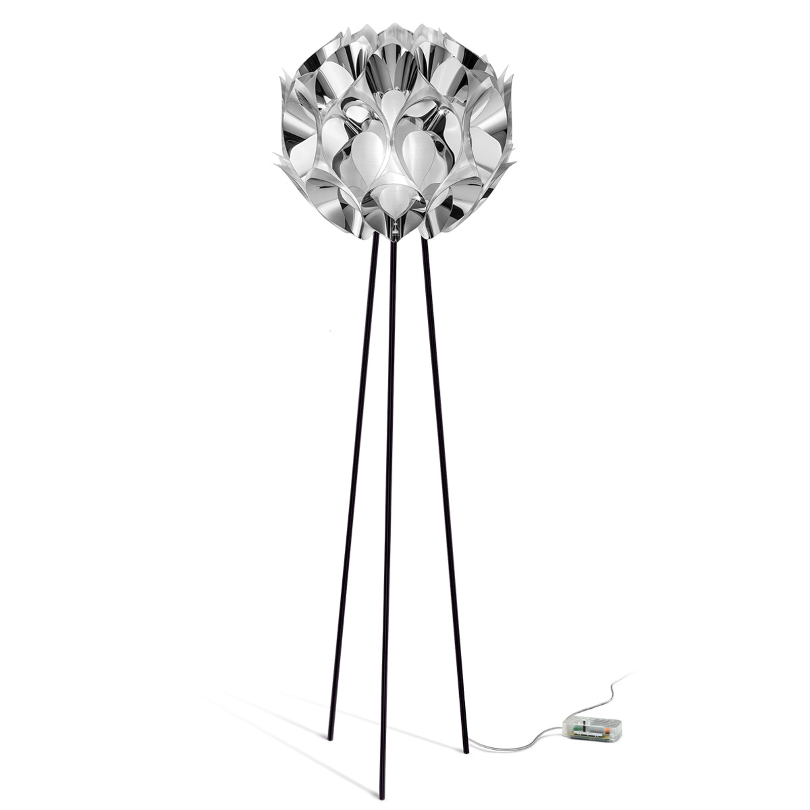 Designer-golvlampa Flora, silver