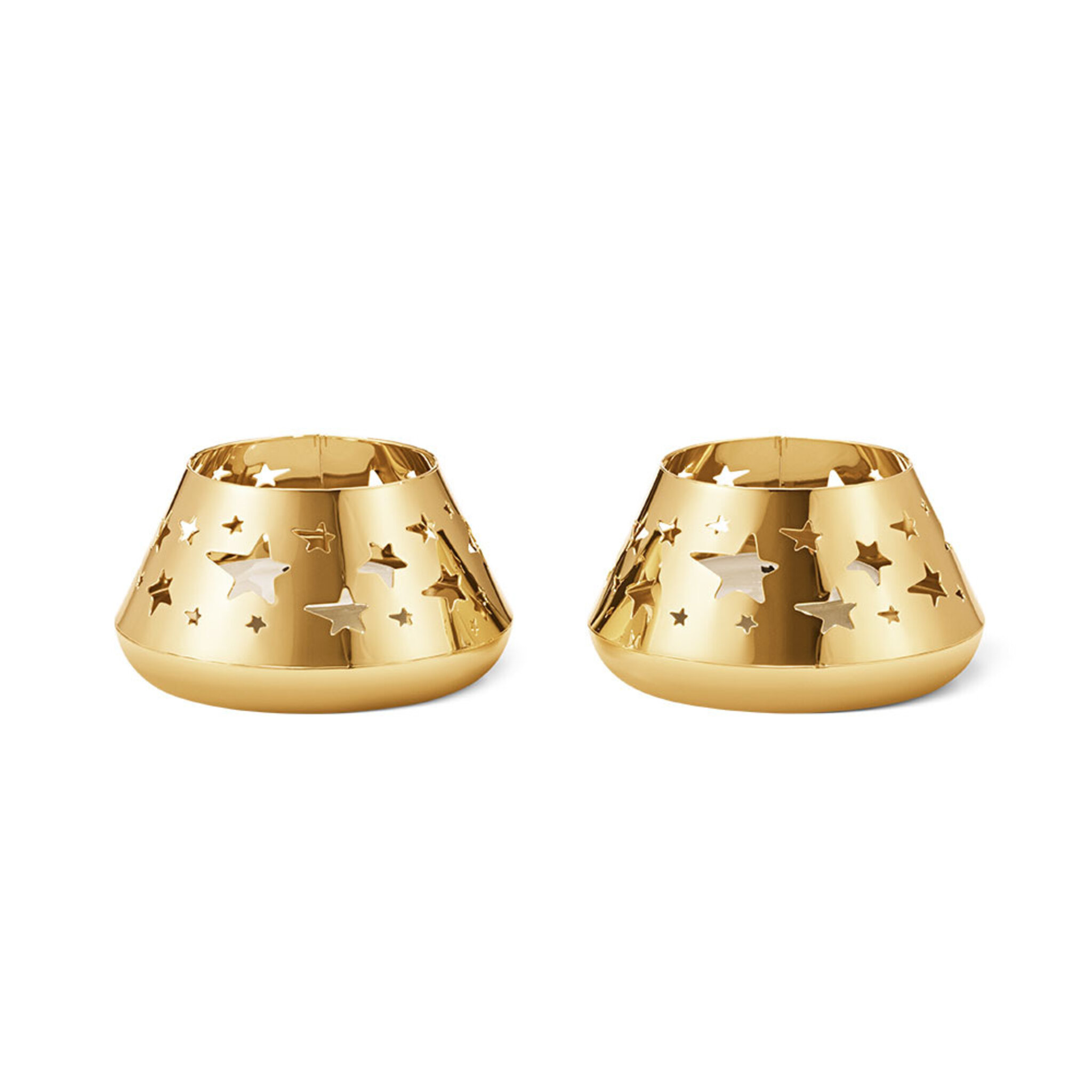 Tealight Star ljuslyktor förgylld 2-pack, H6.8,D7