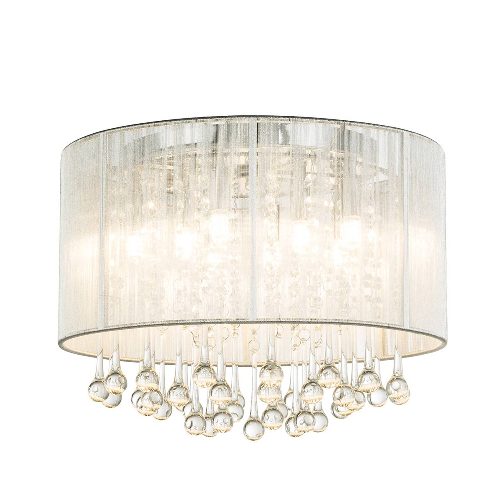Silvrig LED-taklampa Sierra med hängen