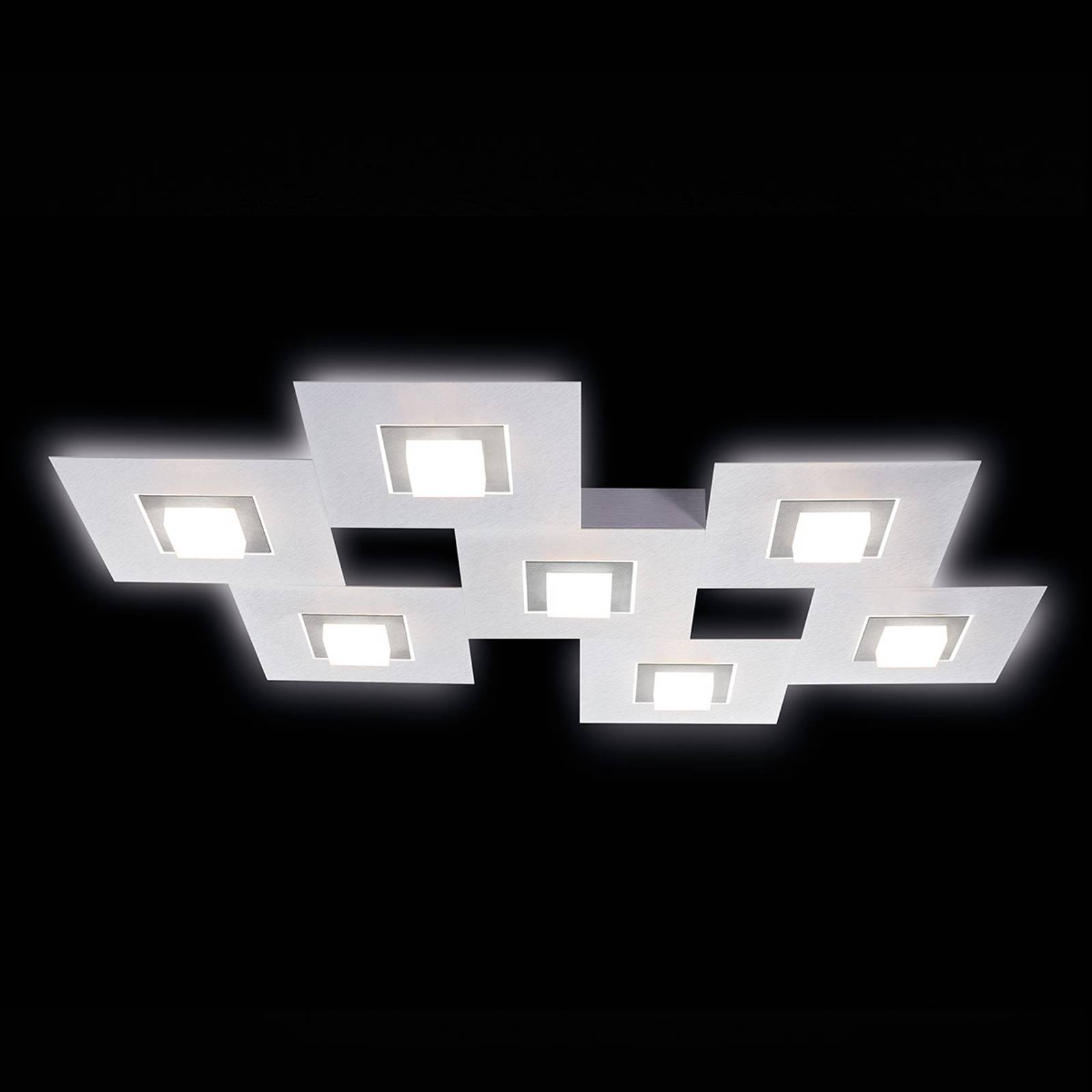 GROSSMANN Karree LED-taklampa, 7 ljus, titan