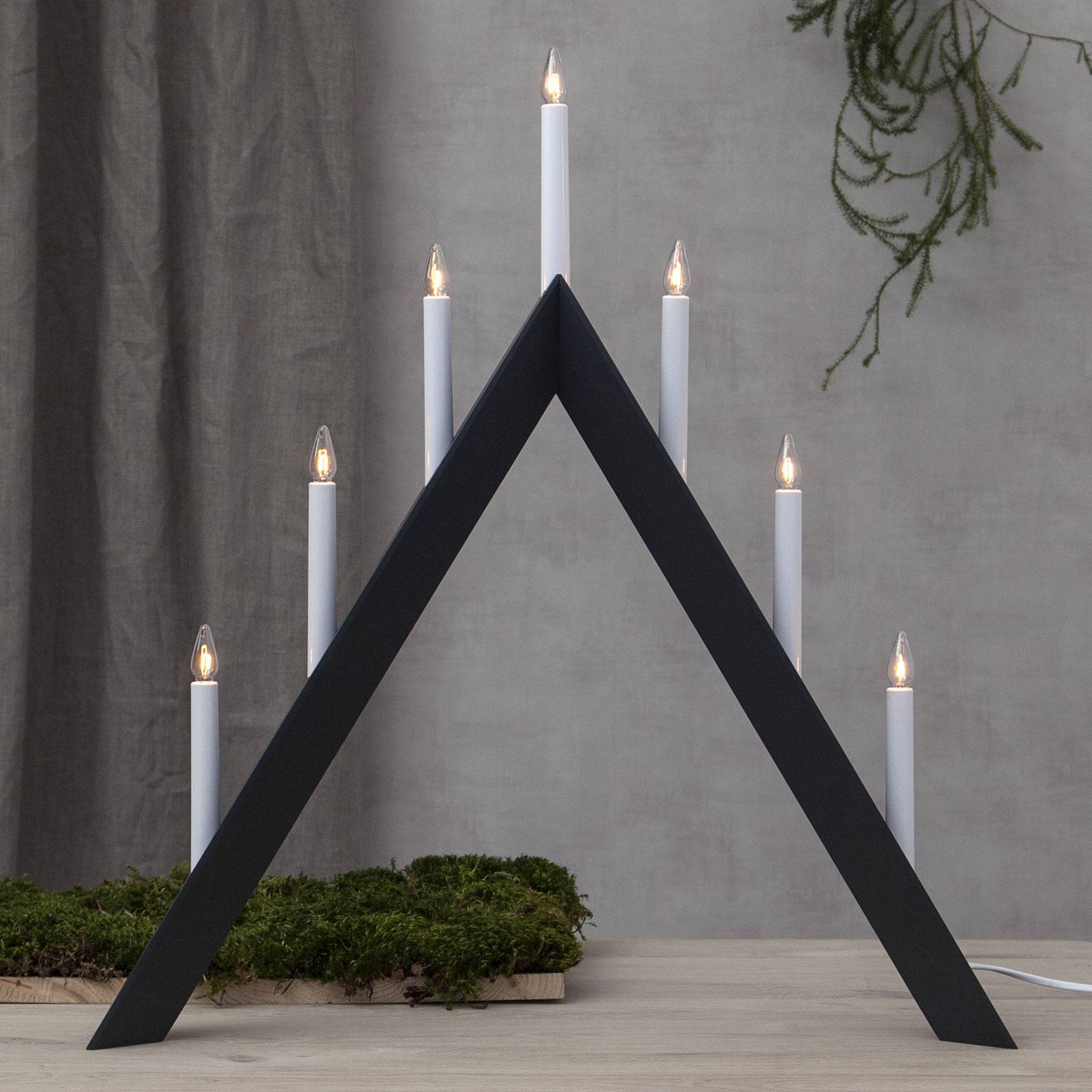Ljusstake Arrow, A-formad, 7 lampor, svart