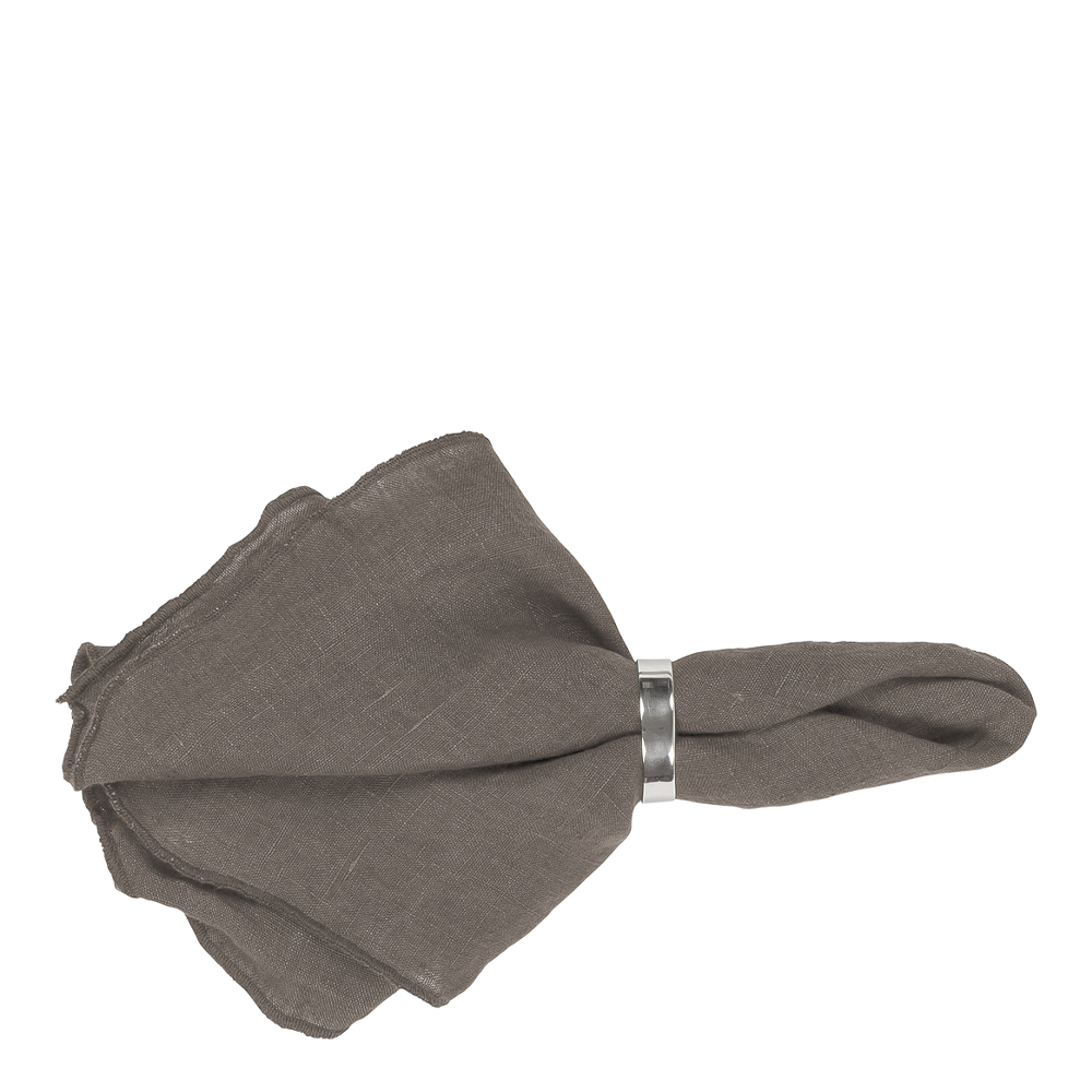 Broste Copenhagen - Gracie Tygservett 45x45 cm Brungrå