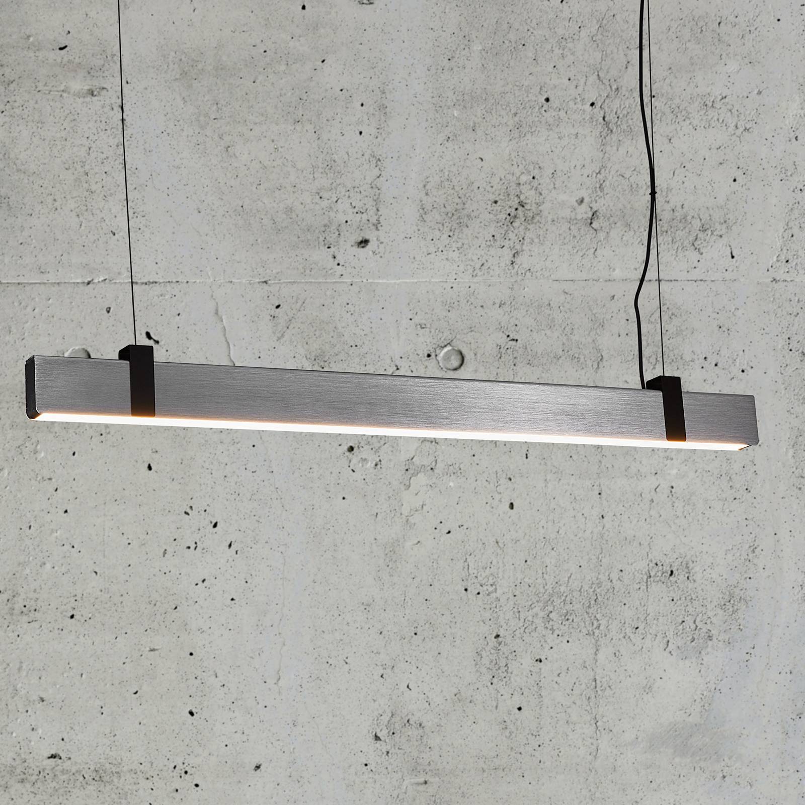 LED-pendellampa Lilt, borstat stål