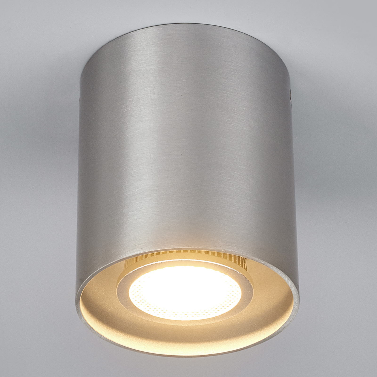 Aluminiumgrå takspot Carson, rund