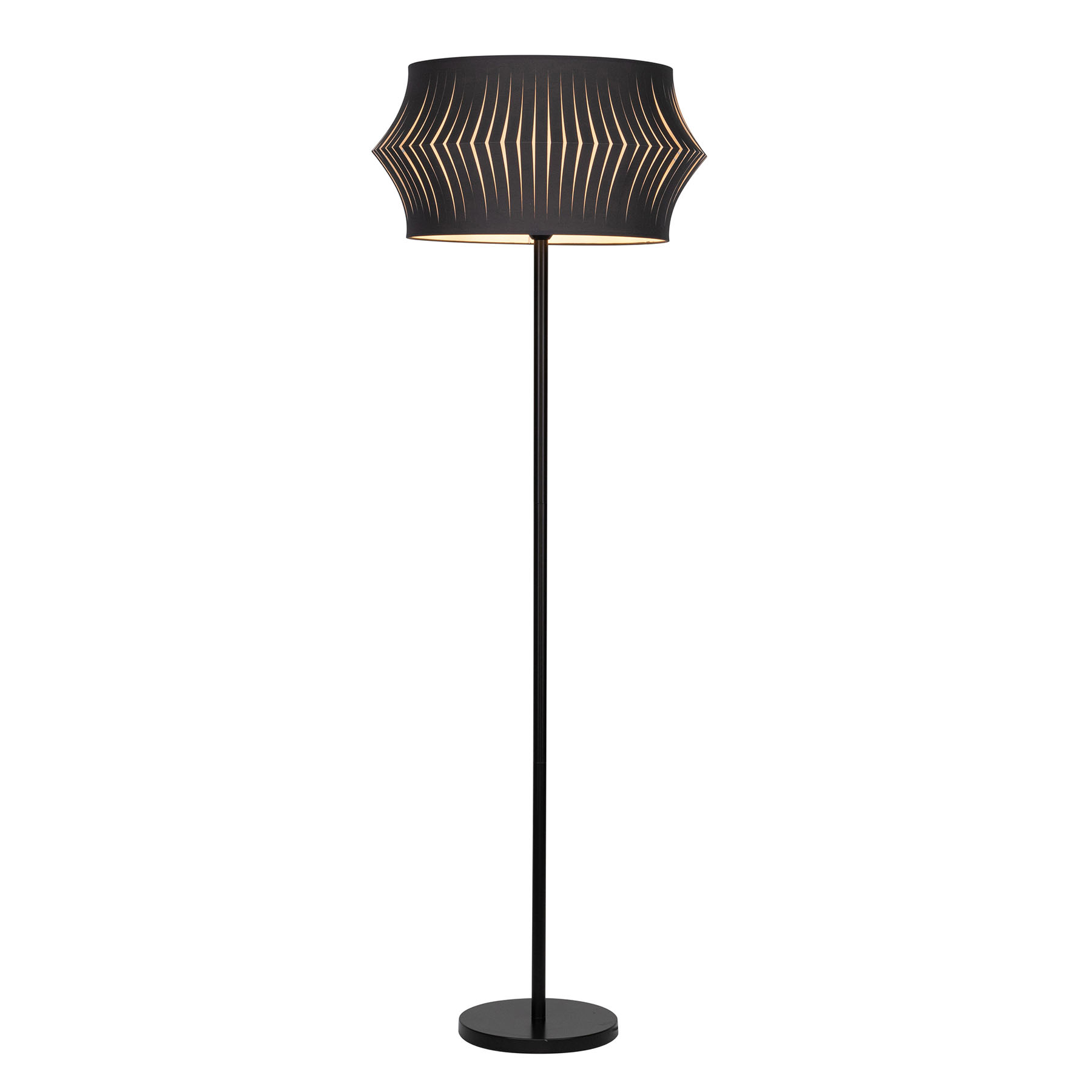Golvlampa Joala med svart tygskärm