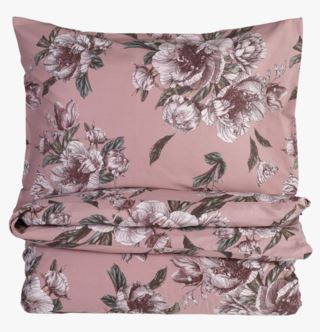 Photographic Floral satin påslakanset i satin rosa