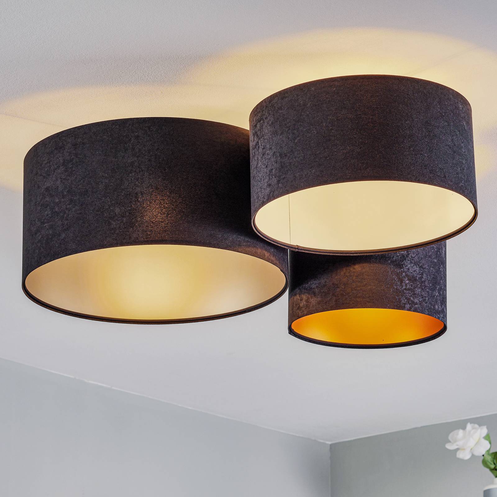 Taklampa 080, svart + tricolor