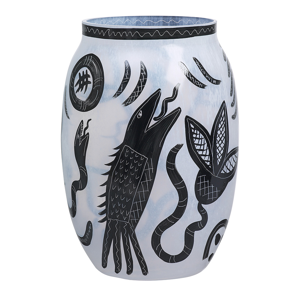 Kosta Boda - Caramba Vas Vit/Svart 34 cm