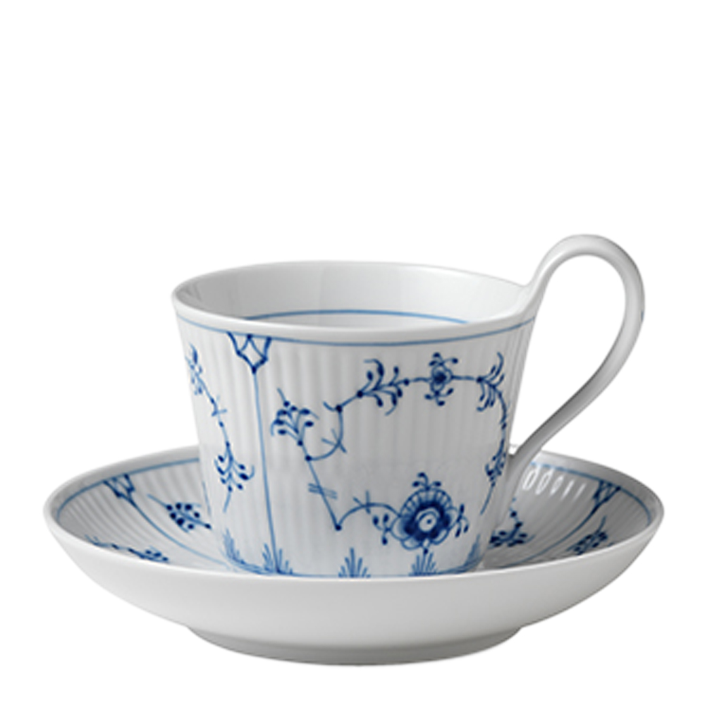 Royal Copenhagen - Blue Fluted Plain Kaffegods 25 cl högt handtag
