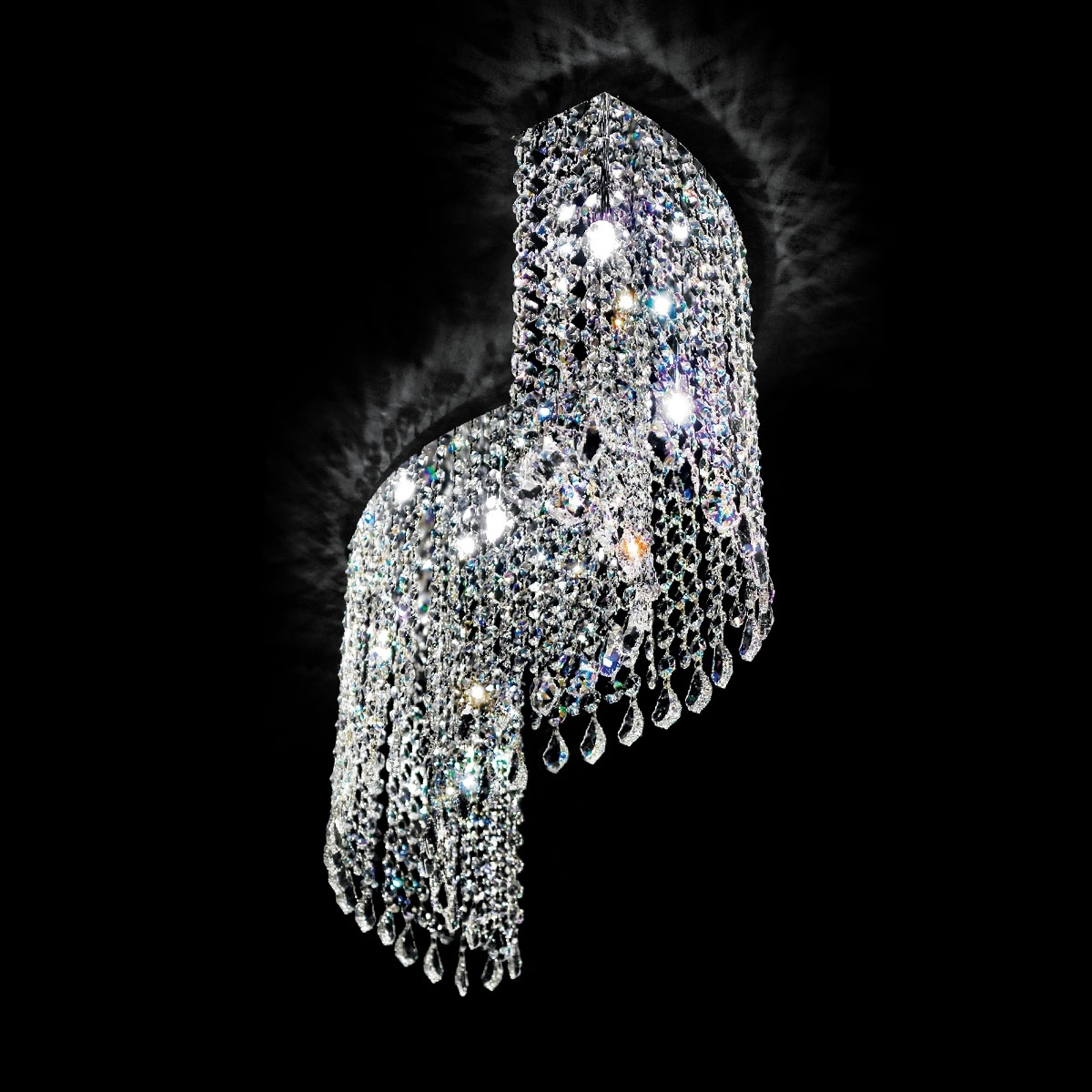 Svängd kristalltaklampa Shine