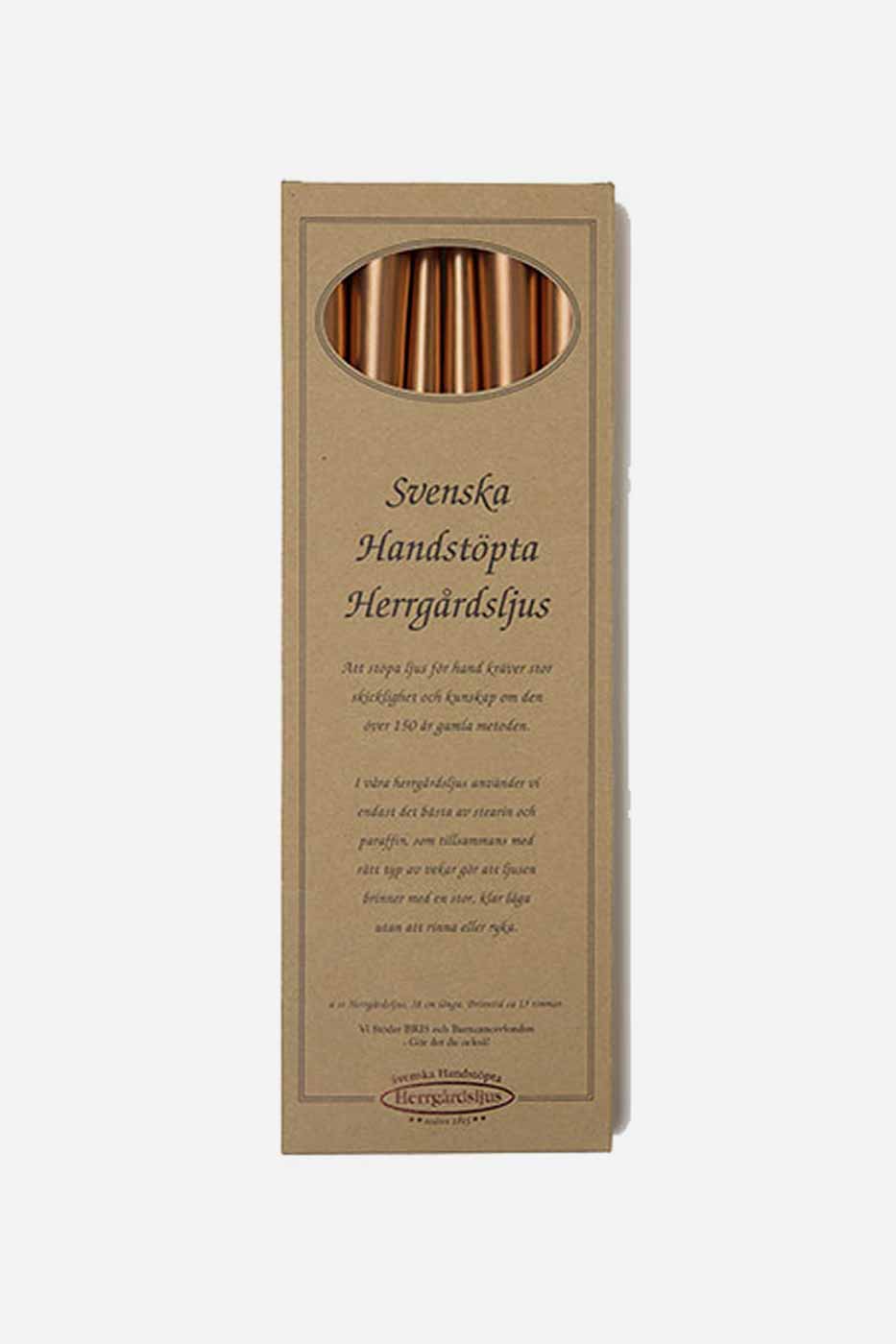 Ljus Herrgård 38 cm 6-pack koppar