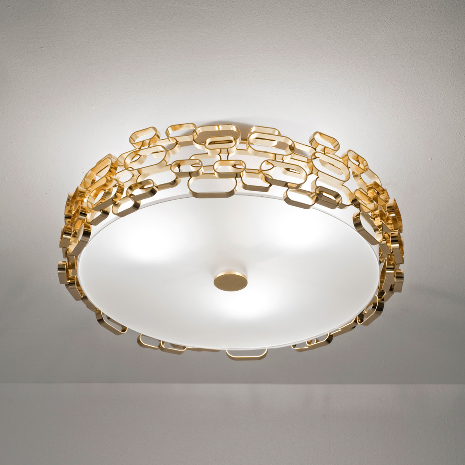 Glamour - designertaklampa i guld