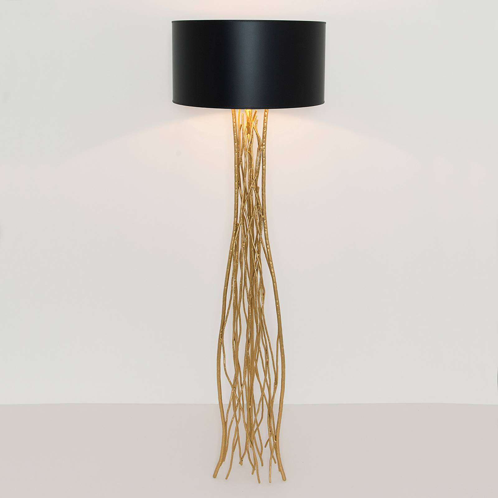 Golvlampa Capri i svart-guld