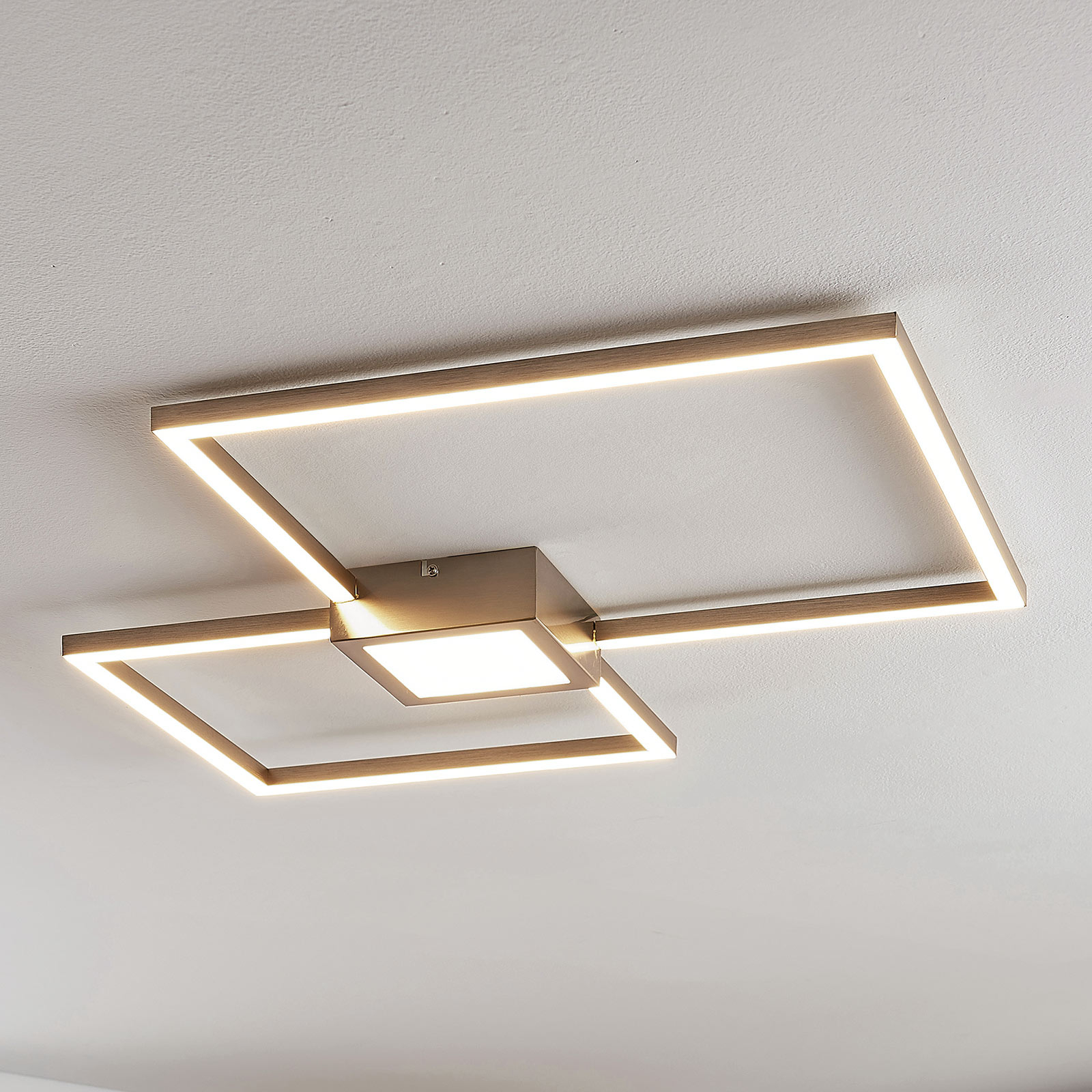 LED-taklampa Duetto, kvadrater