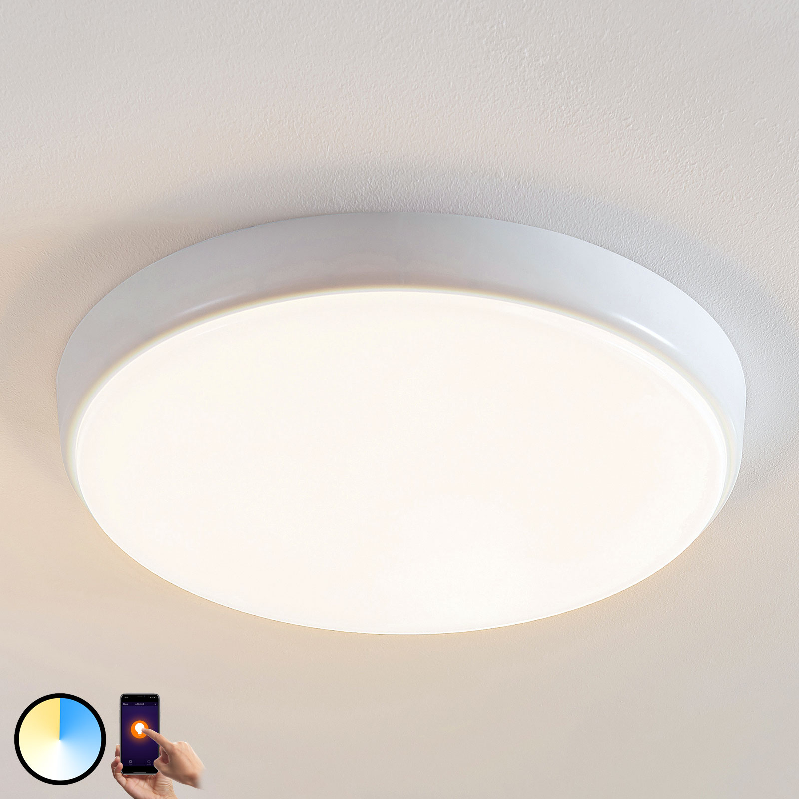 Arcchio Finn LED-taklampa, kontrollerbar, Ø 40 cm