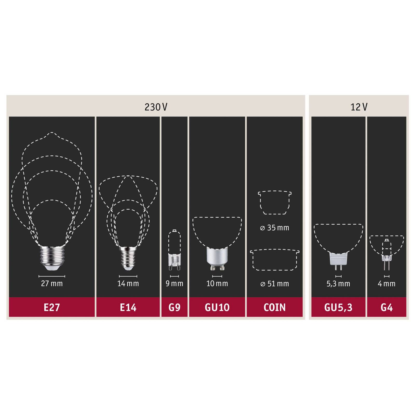 Paulmann LED-toppförspeglad lampa E27 6,5 W G95