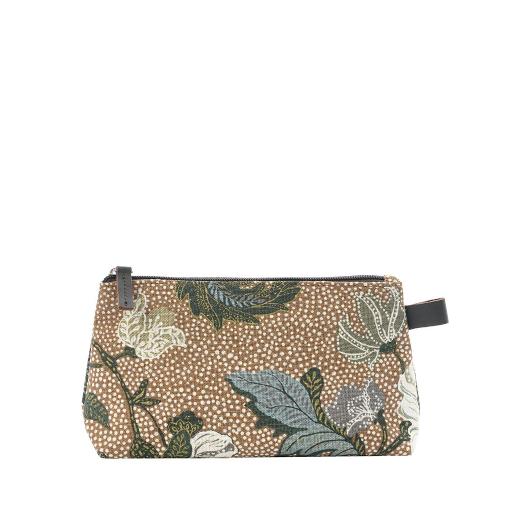 Necessär S Flower Linen Camel