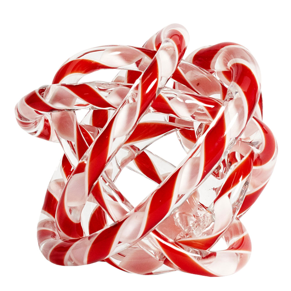 Hay - Glasskulptur Knot No 2 M Röd/Vit