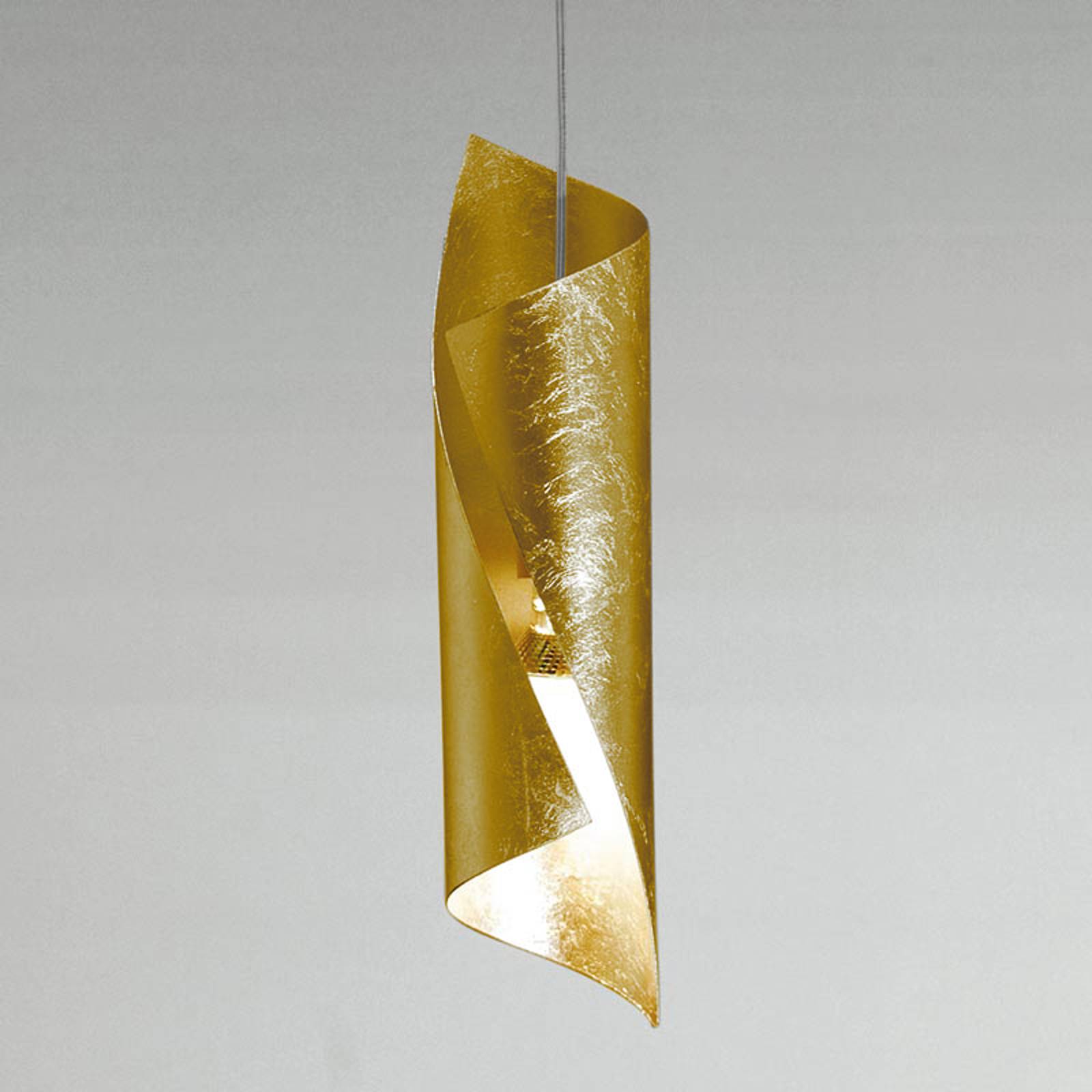 Knikerboker Hué LED-hänglampa 8x37 cm bladguld