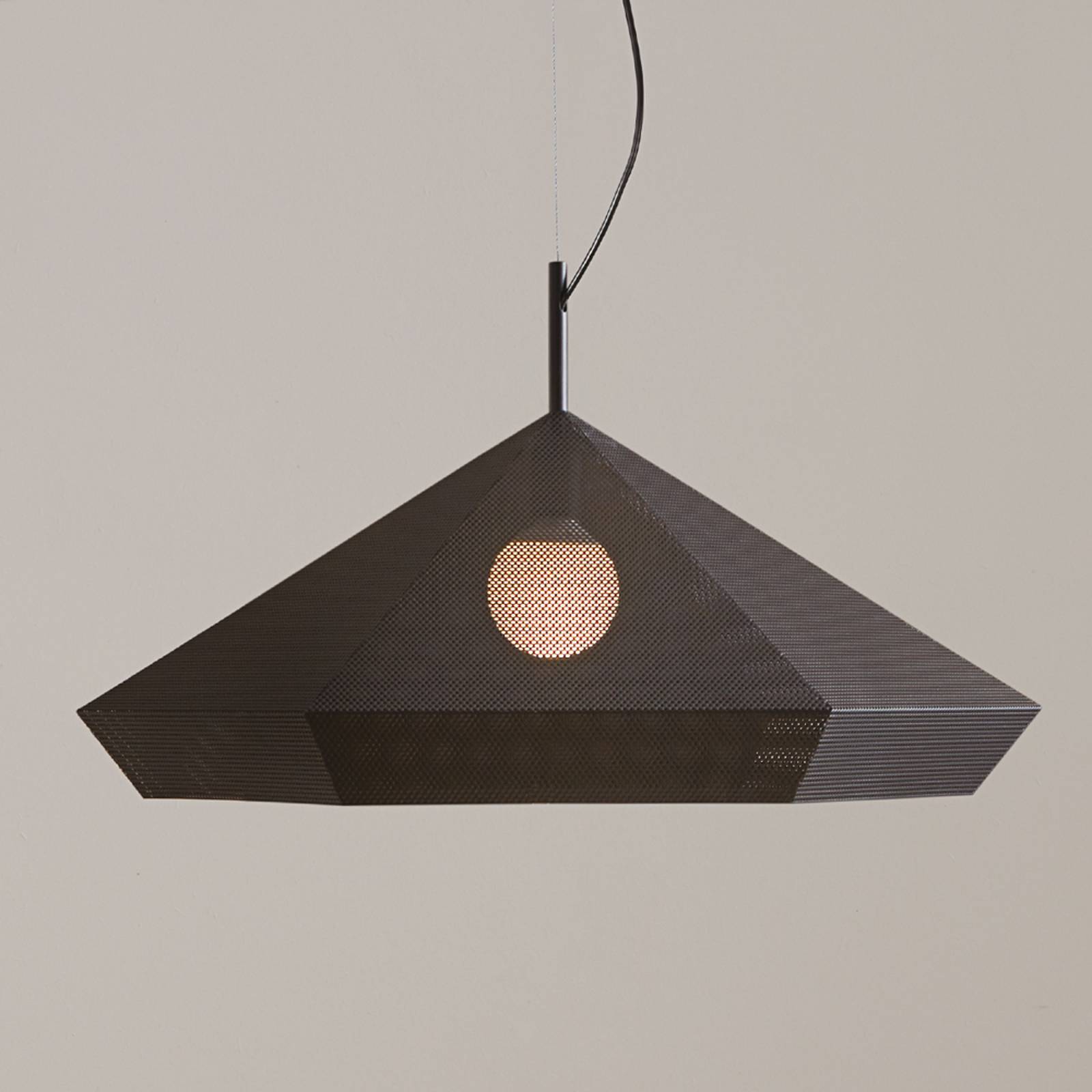 Designertaklampa Priamo i svart, 77 cm