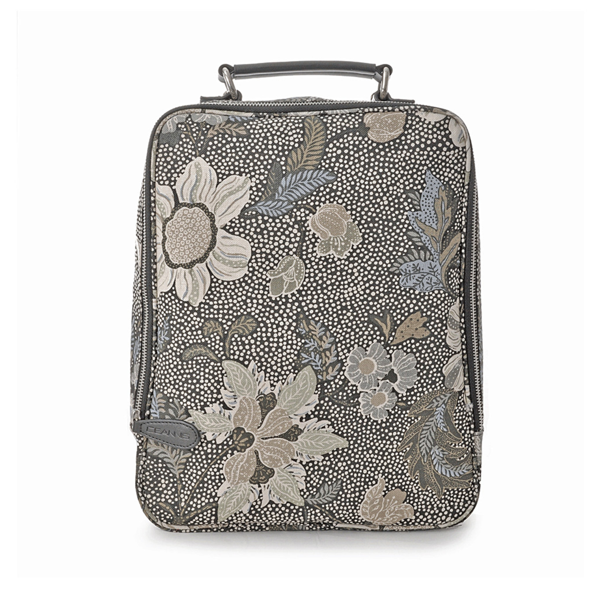 Ravenna Backpack Black Flower Linen