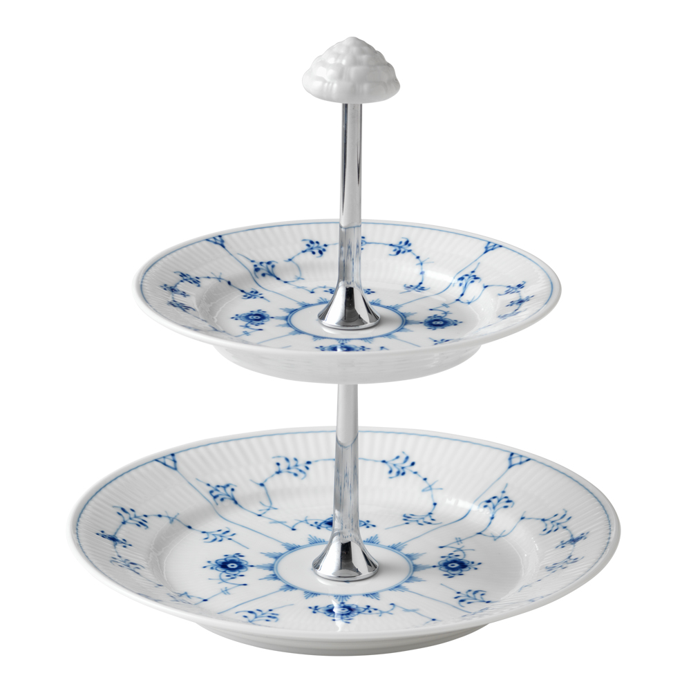Royal Copenhagen - Blue Fluted Plain Fat 2 våningar 24 cm