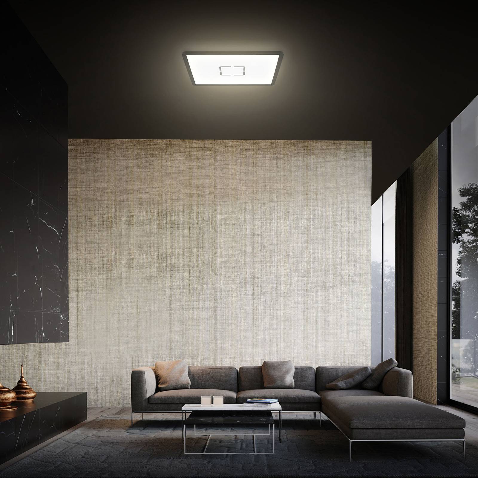 LED-taklampa Free, 29 X 29 cm, svart
