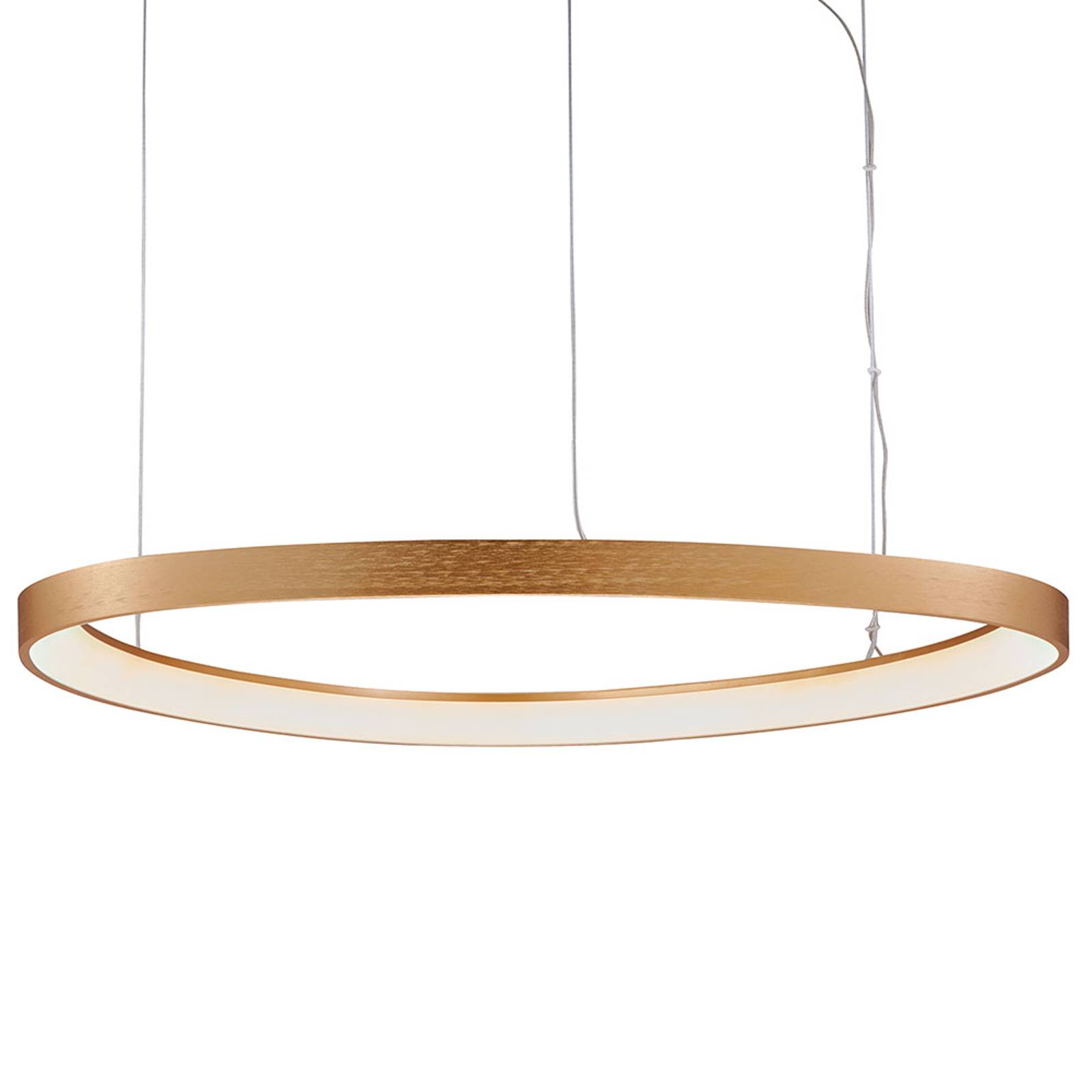 LED-hänglampa Loop, guld, Ø 80 cm