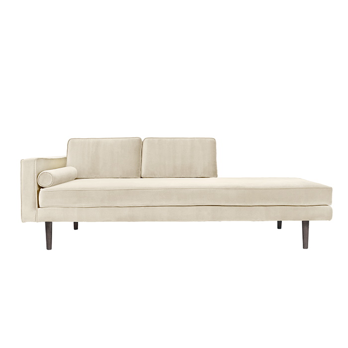 Chaise Lounge beige sammet, Broste Copenhagen