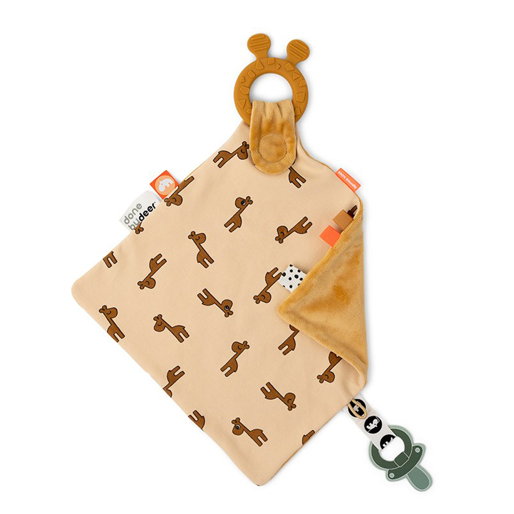Done By Deer - Comfort Snuttefilt och Bitring 22x22 cm Raffi Orange