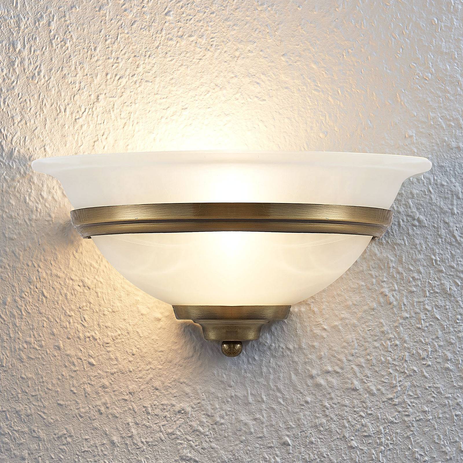 Vägglampa Irima av glas, antikmässing