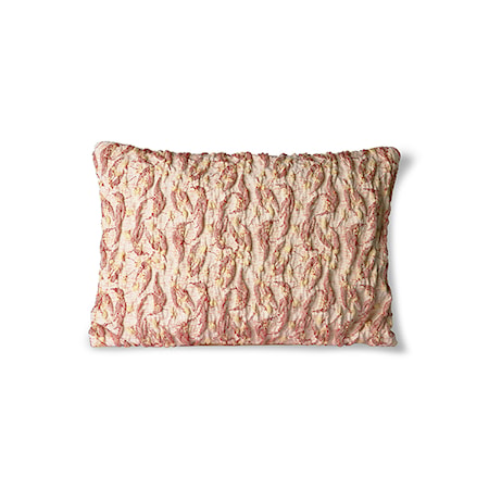 Floral Jacquard Weave Kudde Burgundy/Yellow 40x30 cm