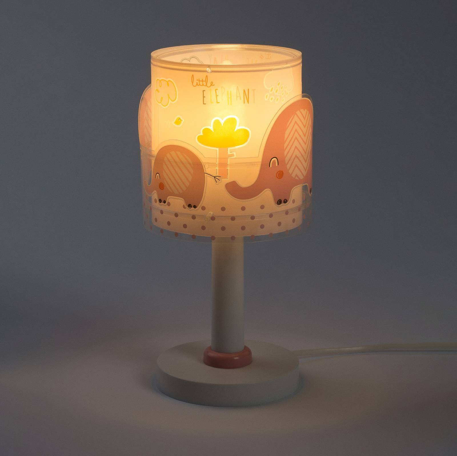 Bordslampa för barnrum Little Elephant, rosa