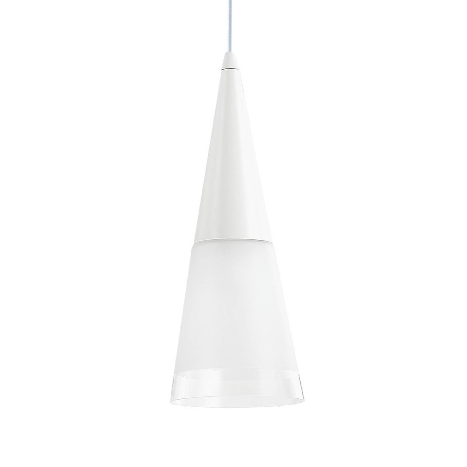 Hänglampa Cono 1 lampa, vit/transparent
