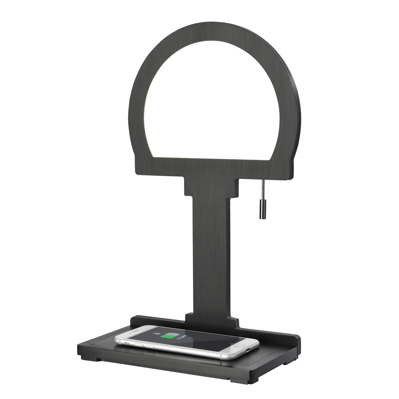 Bordslampa Steve Phone halvrund Qi-laddning svart