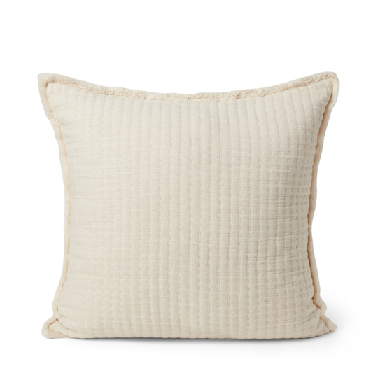 Kudde Ribbed Kantha 50x50cm Beige