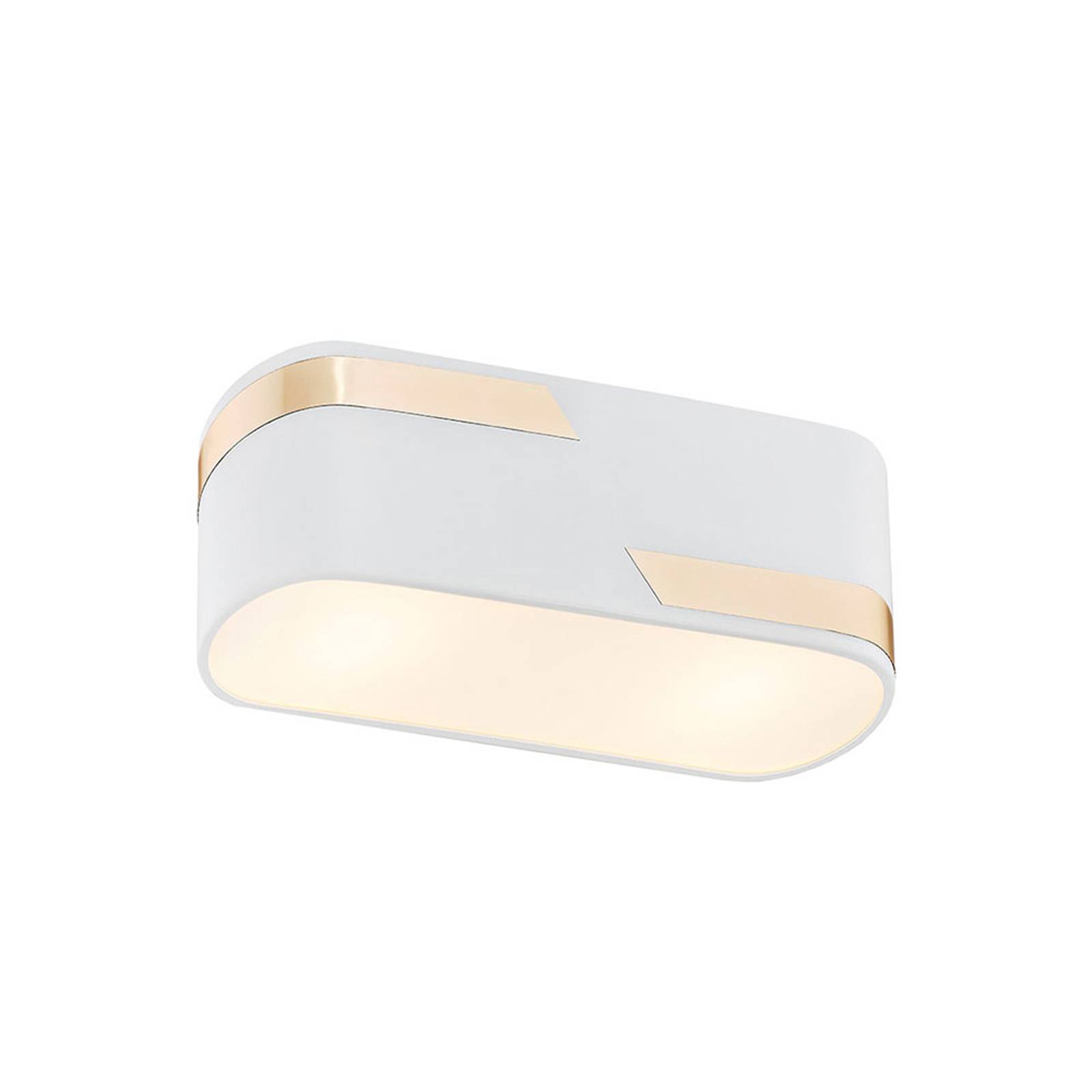 Taklampa Tilden, 20 cm, vit/guld