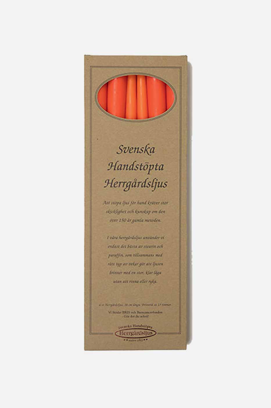 Ljus Herrgård 38 cm 6-pack orange