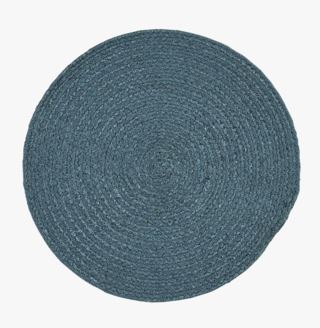 Jute bordstablett gråblå