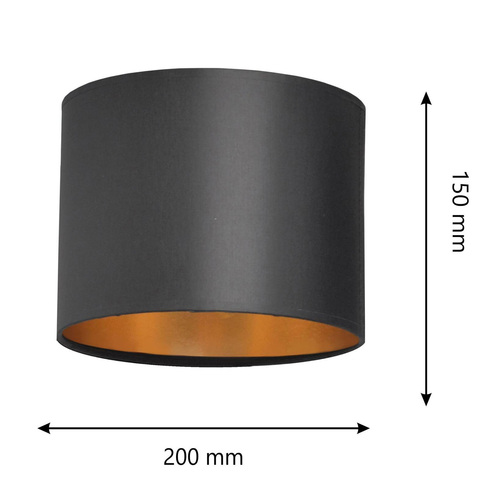 Lampskärm Alba, Ø 20 cm, E27, svart/guld